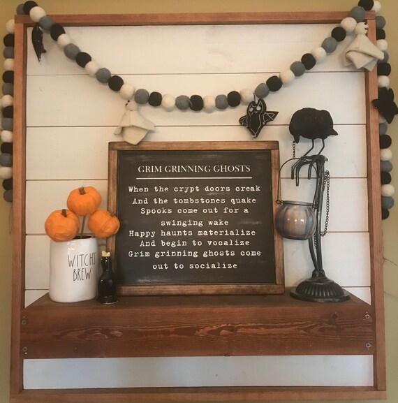 Grim Grinning Ghosts Lyric Sign Haunted Mansion Song Etsy