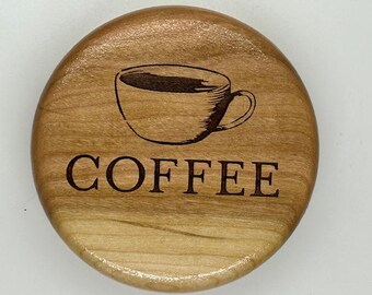 Large Mason Jar Natural Wood Coffee Lids