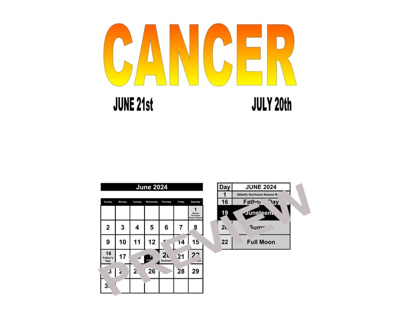 2024 Digital Astrology Calendar With Astrology Signs Etsy
