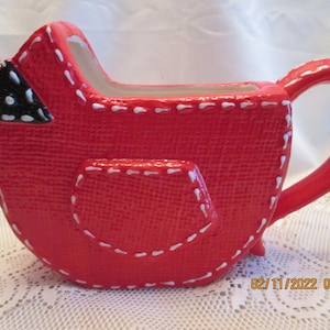CARDINAL CERAMIC PITCHER or planter