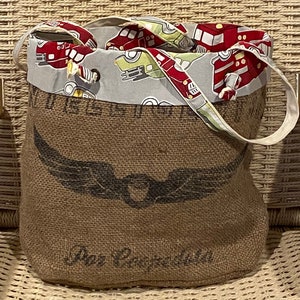 Coffee bag tote hand made image 1