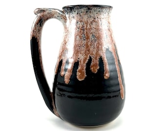 Pottery Mug, 17oz Handmade Pottery Mug, Handmade Ceramic Coffee Mug (Amaretto Drip) Handmade Gifts