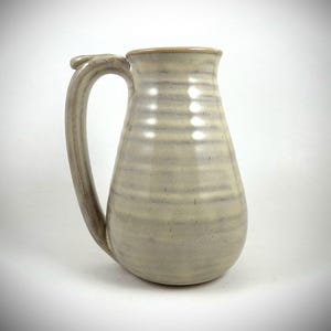 Handmade Pottery Mug: 17oz Ceramic Coffee Mug, Creamy Cottonwood Glaze