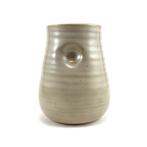Pottery Dimple Tumbler, 13oz Handmade Pottery Dimple Cup, Handmade Ceramic Cup with Finger Indentations (Cottonwood) Handmade Gifts