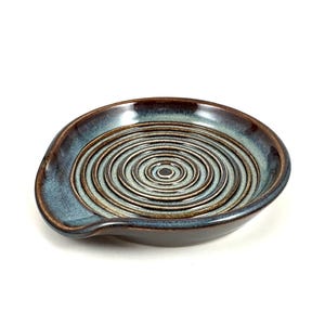 Spoon Rest, Handmade Stoneware Pottery Spoon Rest (Morning Glory)