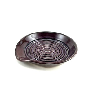 Pottery Spoon Rest, Handmade Pottery Spoon Rest (Deep Merlot) Handmade Gifts