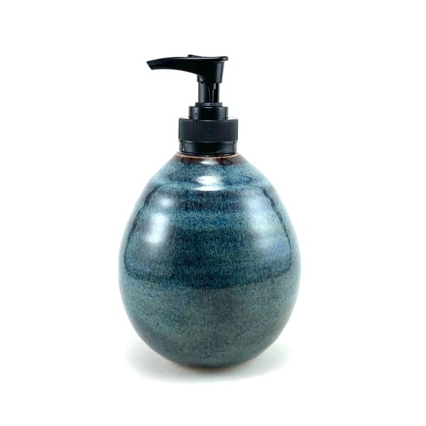 Morning Glory 14oz Handmade Pottery Soap Dispenser, Lotion Dispenser, Hand Sanitizer Dispenser