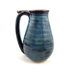 Pottery Mug, 21oz Handmade Pottery Mug, Blue Wheel Thrown Ceramic Mug (Morning Glory)