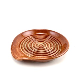 Spoon Rest, Handmade Pottery Spoon Rest (Albany Brown) Handmade Gifts