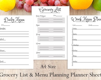 meal plan sheets etsy