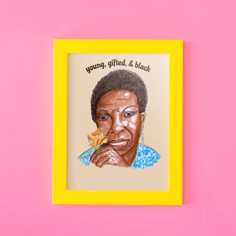 Young Gifted Black Nina Simone Print Poster High Etsy
