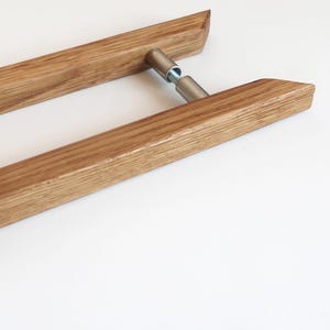 Solid Oak Glass Door Handle- Double-Sided Wooden Pull