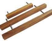Oak Wood Drawer Pulls, Set of 2 Wooden Drawer Handles, Cabinet Pulls