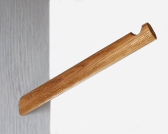 Oak Angled Wall Plant Hook: Long Wooden Peg Hanger, More Colors