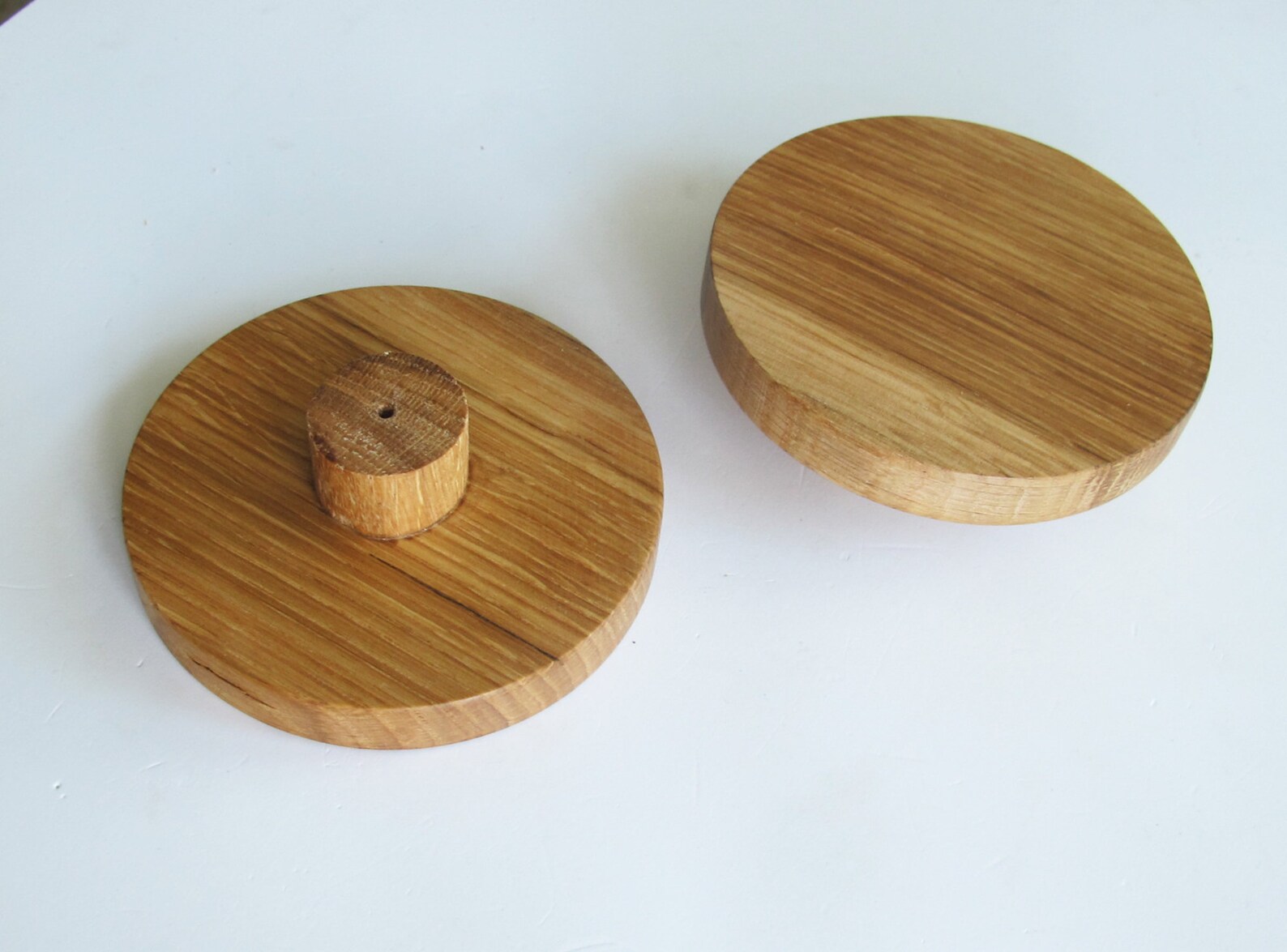 Large Round Wooden Knobs 3.9 Set of 2 Modern Etsy
