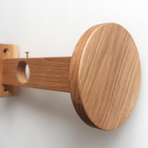 Oak Wood Curtain Rod Brackets, Double Curtain Rod Holder