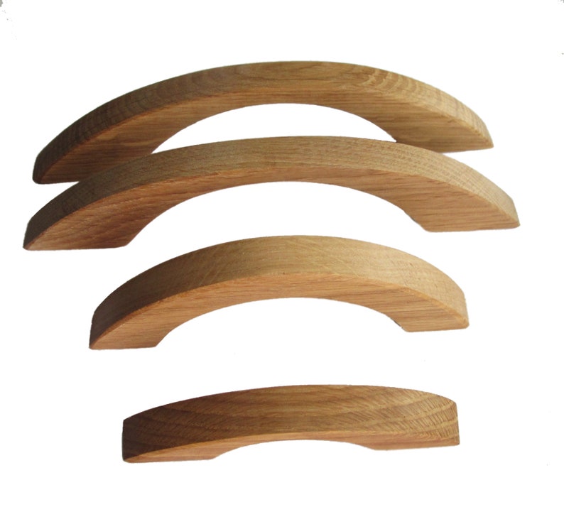 Pair Oak Wood Drawer Pulls Rustic Pulls Modern Etsy