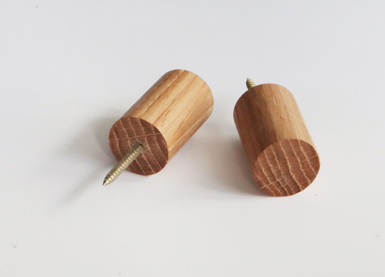 Kleine rustikale Wandhaken Set von 2 Eiche Holz Handtuch | Etsy
