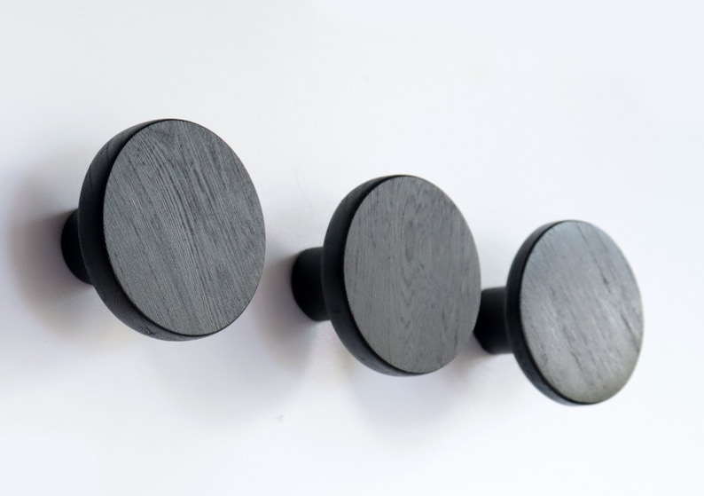 Modern Black Wooden Wall Hook Wood Coat Hook Plant Hooks Etsy