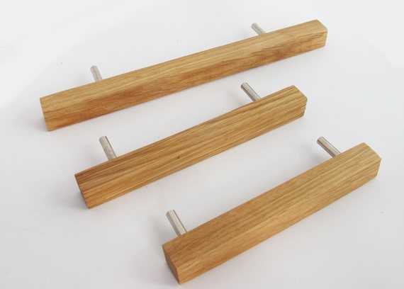 Oak Wood Drawer Pulls Set Of 2 Wooden Drawer Handles Cabinet Pulls