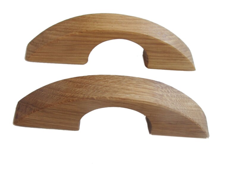 Pair Oak Wood Drawer Pulls Rustic Pulls Modern Etsy