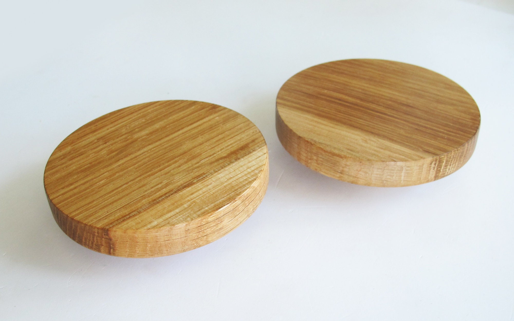 Large Round Wooden Knobs 3.9 Set of 2 Modern Etsy