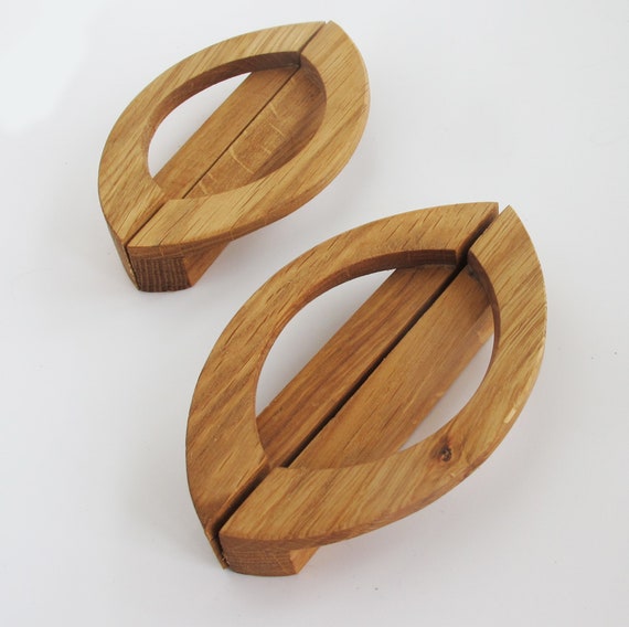 Wood Drawer Handles 2 Modern Cabinet Drawer Knobs Oak Wood Drawer Dresser Pulls Wooden Drawer Pull Handles