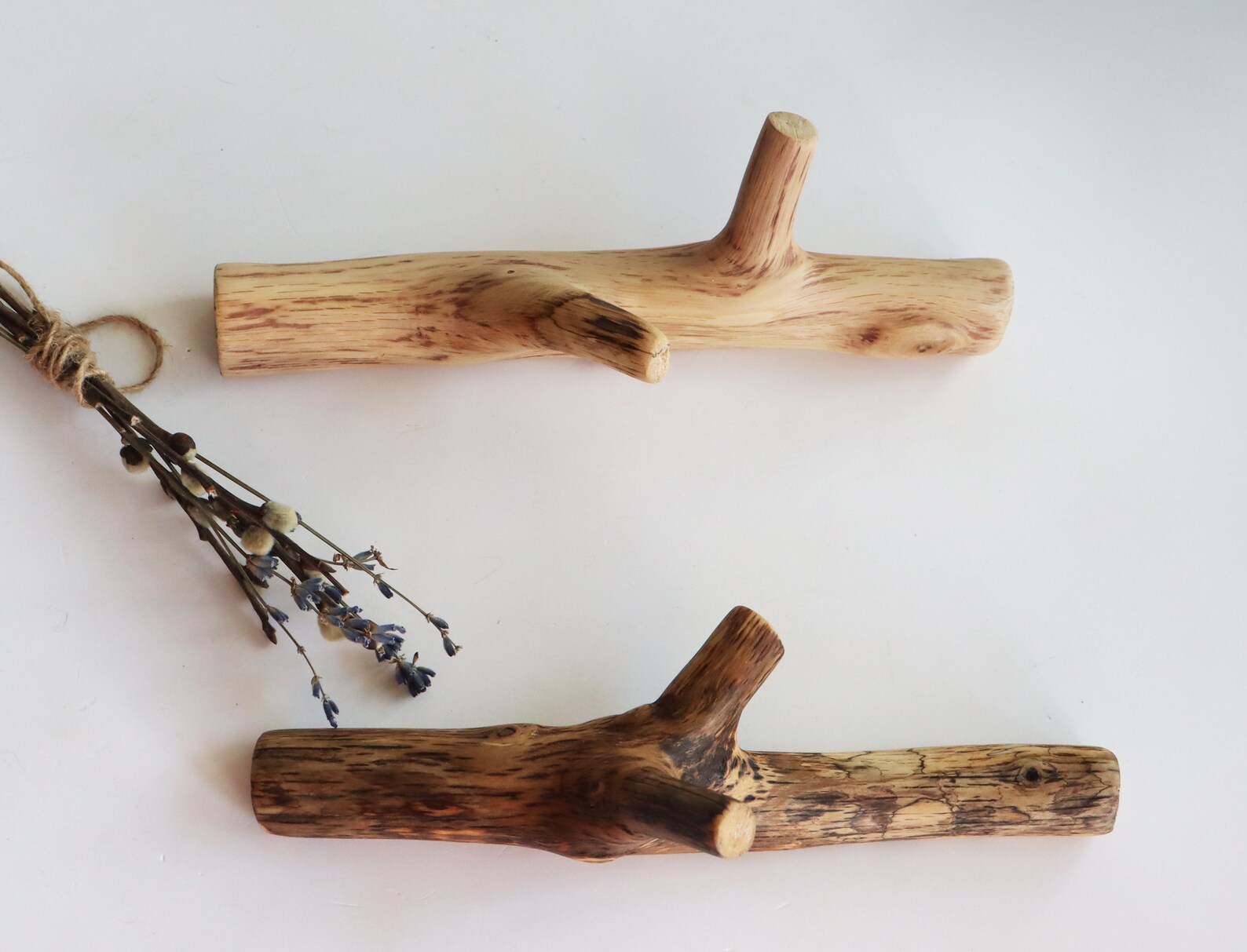 Large Oak Tree Branch Hook Unique Wood Coat Hook Wooden Etsy