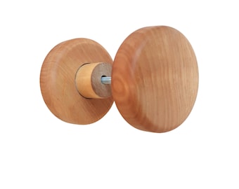 Par de pomos de madera para puerta: tiradores de sauna de doble cara de aliso