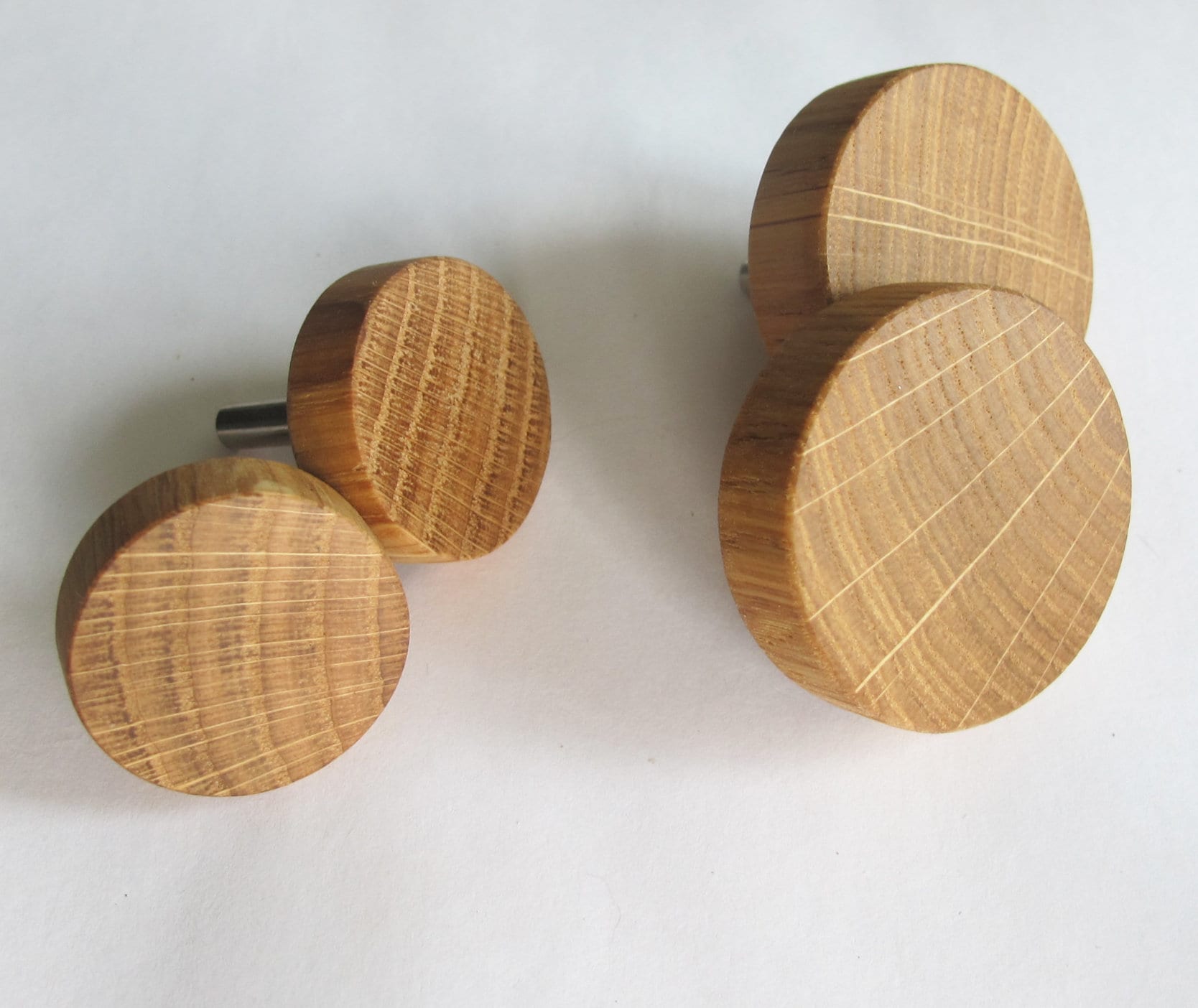 Oak Wood Drawer Knobs Set of 2 Wooden Knobs Rustic Drawer Etsy