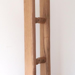 Double-Sided Oak Door Handle Set for Glass Doors | Solid Wood Pulls