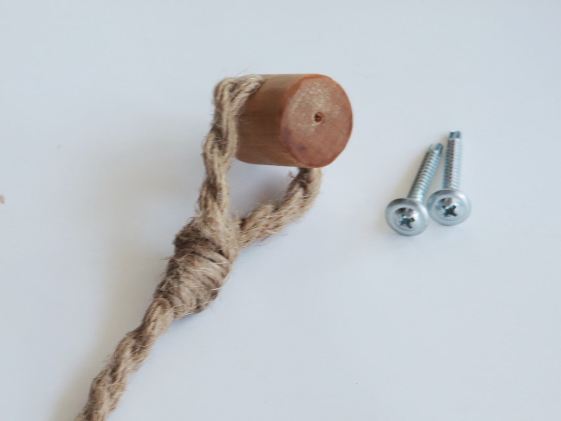 Nautische Schublade Griff Holz und Jute Seil Schrank zieht | Etsy