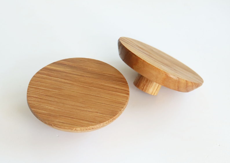 Large Round Wooden Knobs 3.1 Set of 2 Modern Etsy