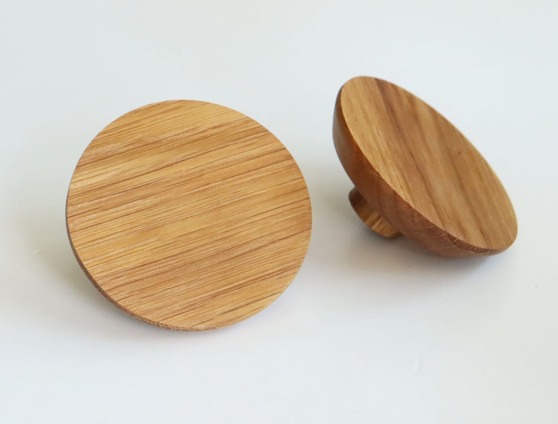 Large Round Wooden Knobs 3.1 Set of 2 Modern Etsy