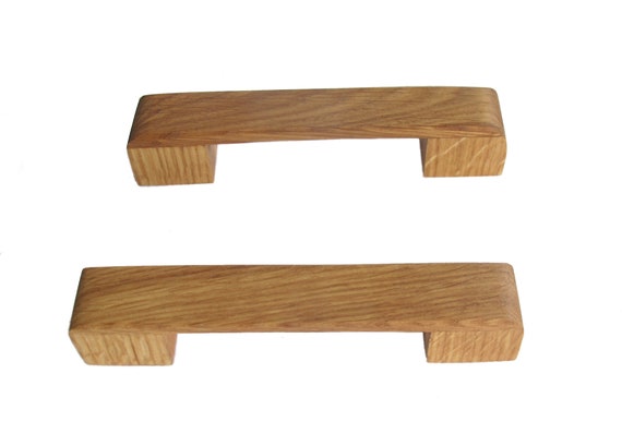 Oak Wood Drawer Handles 2 Modern Cabinet Pulls Wooden Drawer Handles