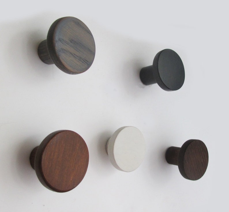 Modern Round Wall Hook Wooden Coat Hook Wood Towel Hook Etsy
