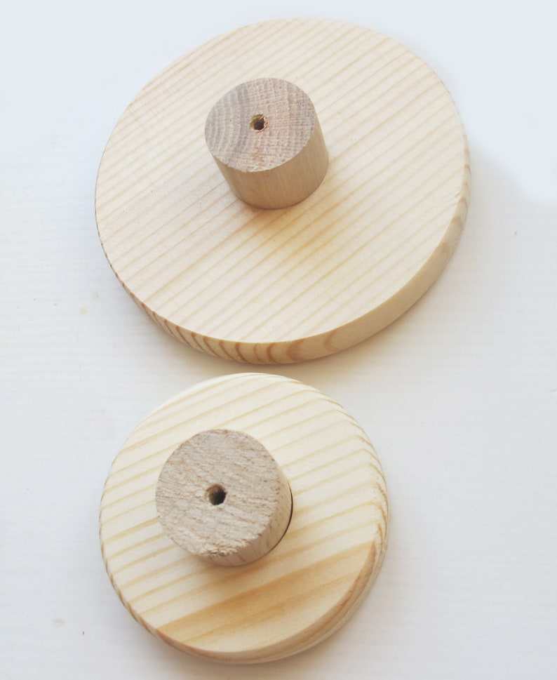 Pine Wood Drawer Knobs Set of 2 Round Wooden Knobs Etsy