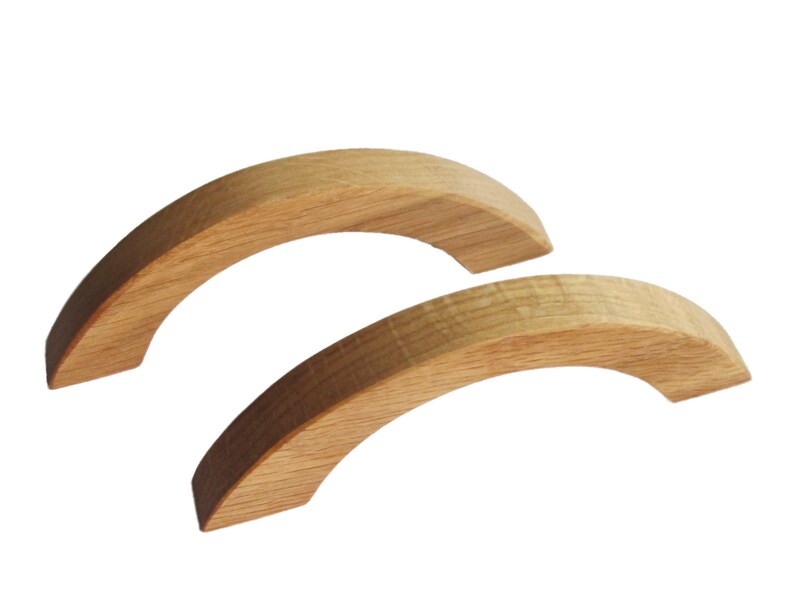 Pair Oak Wood Drawer Pulls Rustic Pulls Modern Etsy