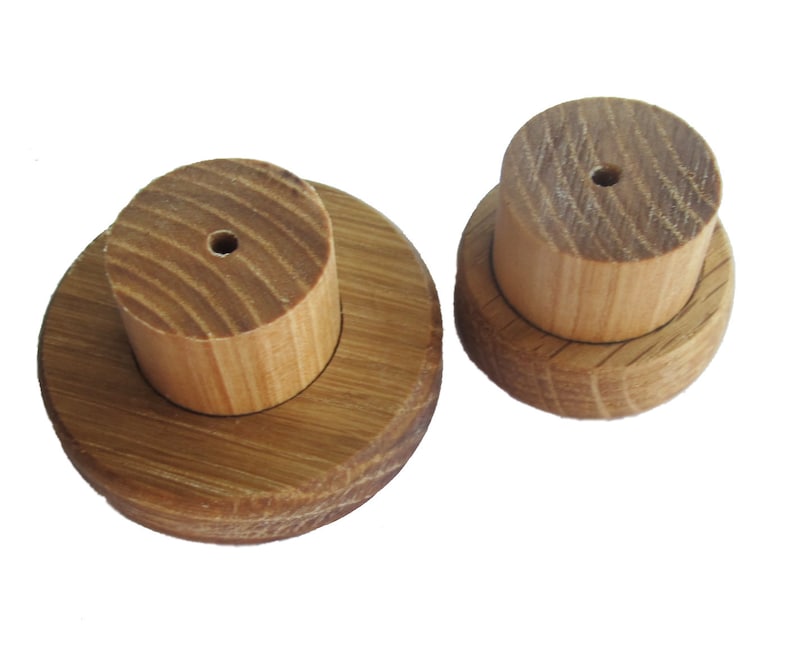 Round Wooden Drawer Pulls Set of 2 Modern Cabinet Knobs Oak Wood Drawer Knobs