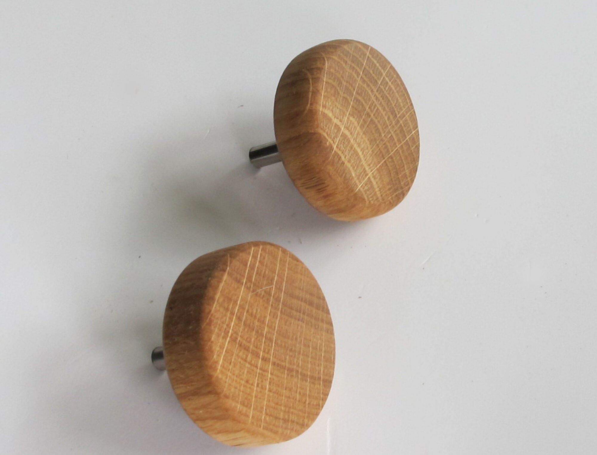Oak Wood Drawer Knobs Set of 2 Wooden Knobs Rustic Etsy