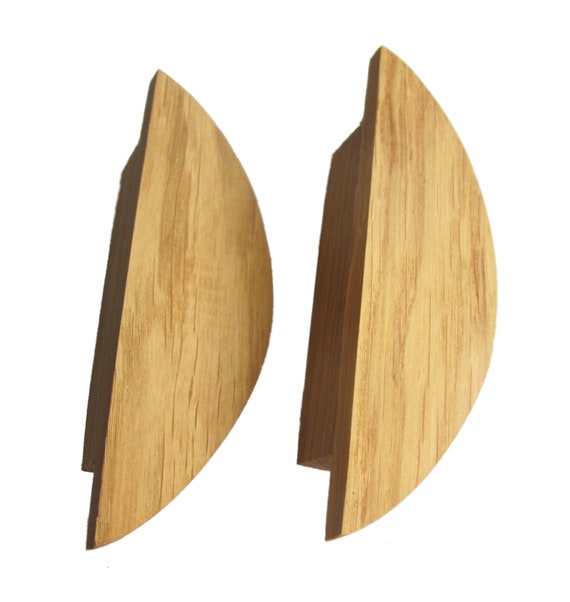 Modern Cabinet Knobs Pair Oak Wood Drawer Handles Wooden Drawer Pull Handles