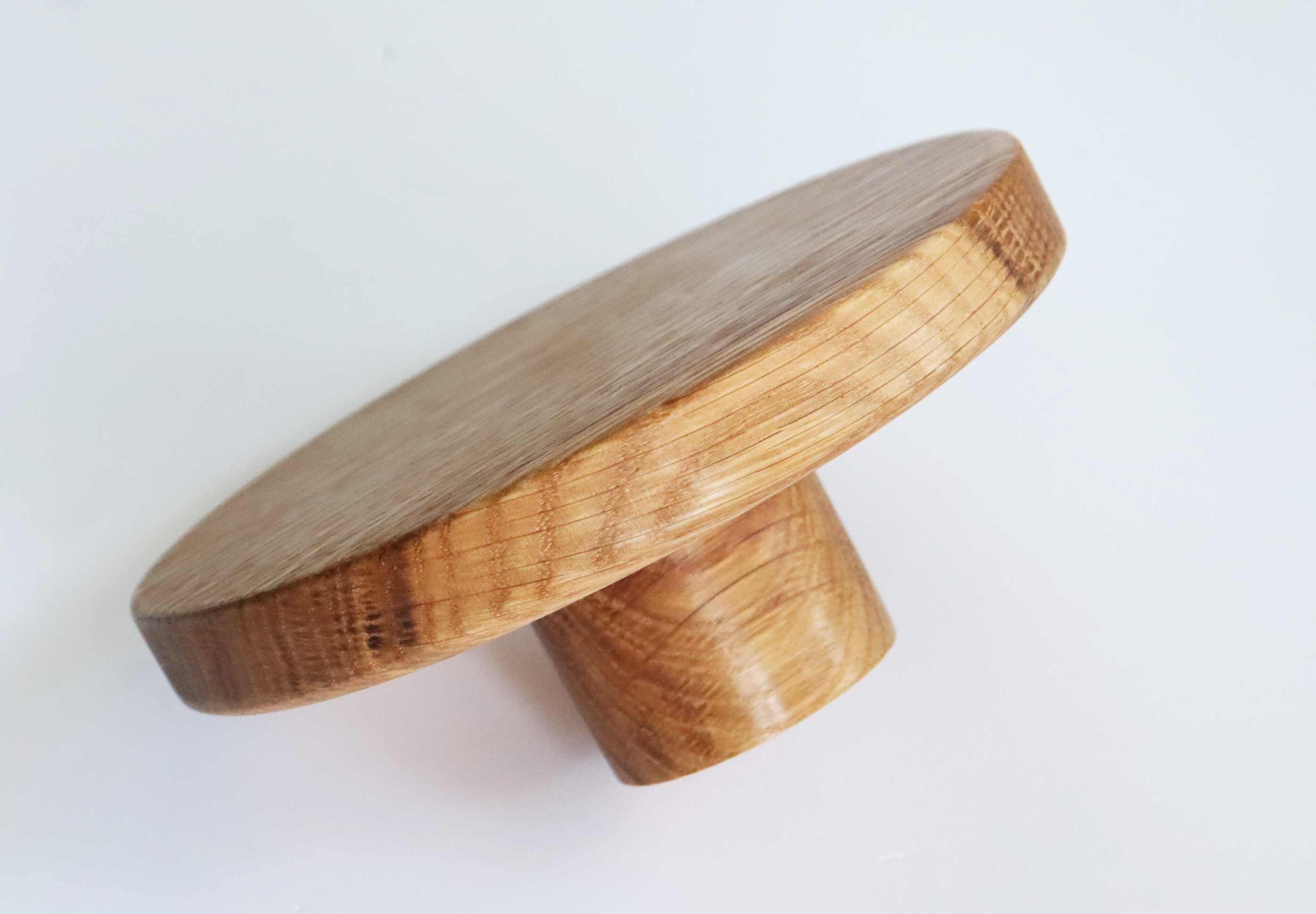 Large Round Drawer Door Knob 5 Oak Wood Drawer Pull Etsy