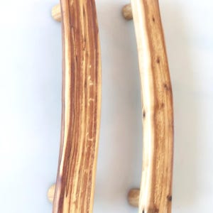 Rustic Wood Door Handle: Natural Branch Cherry Door Pull