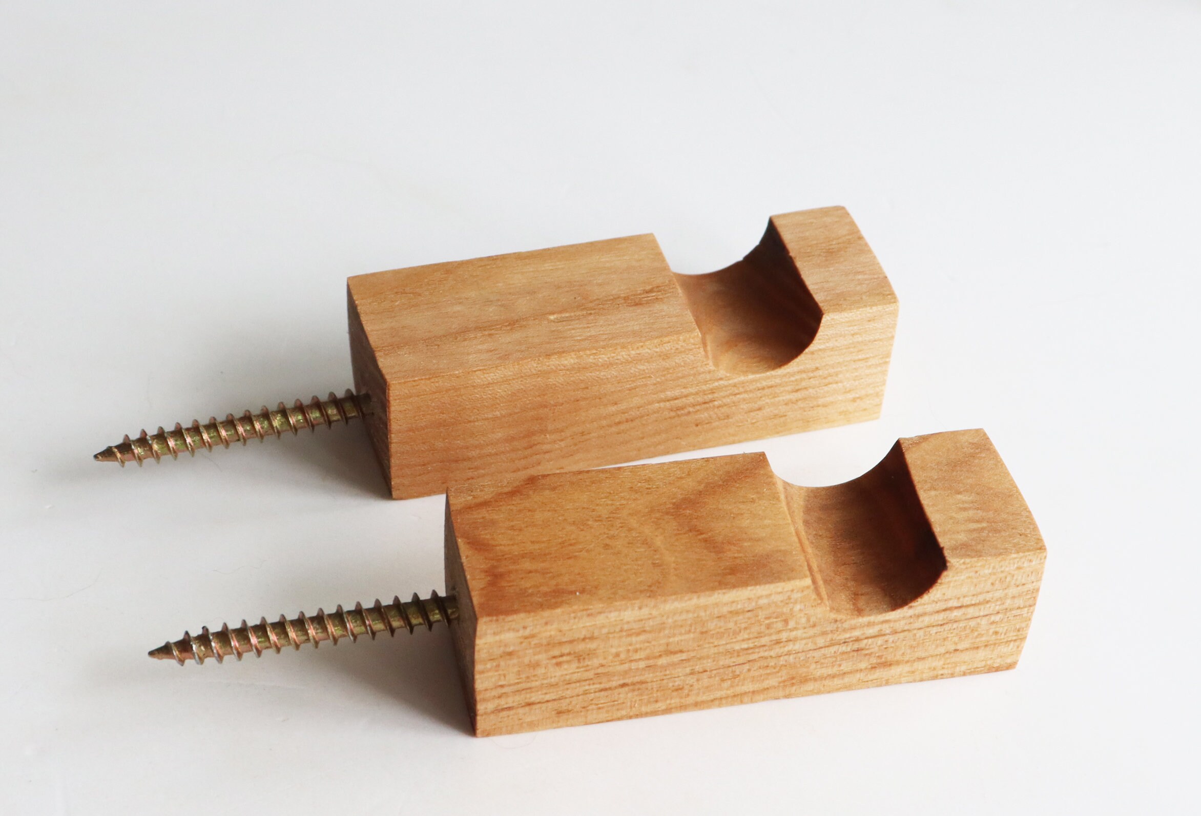Square Wall Hook Set of 2 Oak Wood Towel Hooks Wooden Plant Etsy