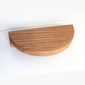 Poignées de porte en chêne massif, poignées en bois minimales, lot de 2