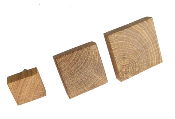 Modern Drawer Knobs 2 Oak Wood Cabinet Knobs Square Wooden Drawer Pulls