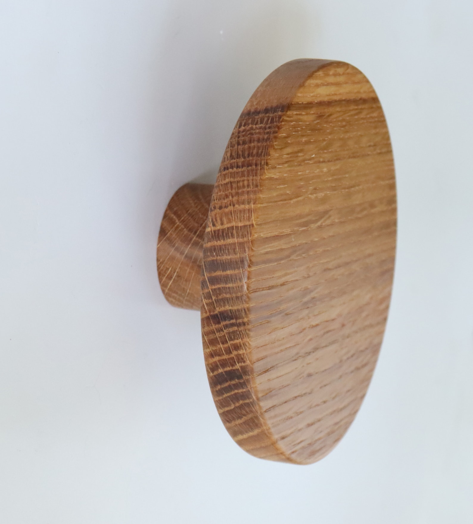 Large Round Drawer Door Knob 5 Oak Wood Drawer Pull Etsy