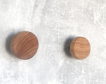 Boutons d'armoire minimalistes en chêne, poignées de tiroir en bois scandinaves, lot de 4