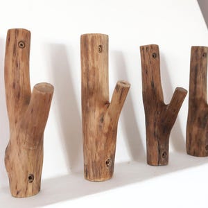 Small Oak Wood Wall Hook, Natural Decorative Hook, Farmhouse Wall Hanger