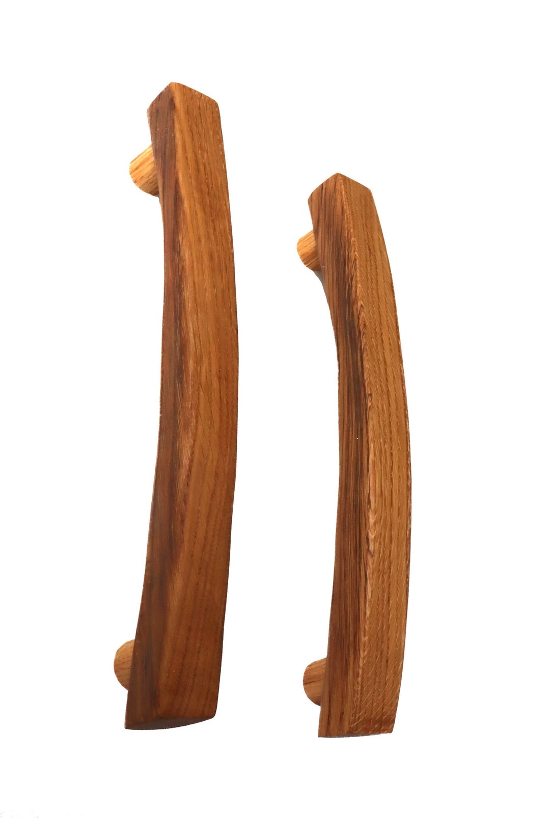 Wooden Rustic Door Pulls Pair Oak Wood Door Handles Etsy